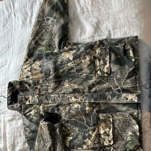 Vintage Camouflage real tree Hunting Jacket sz XXL